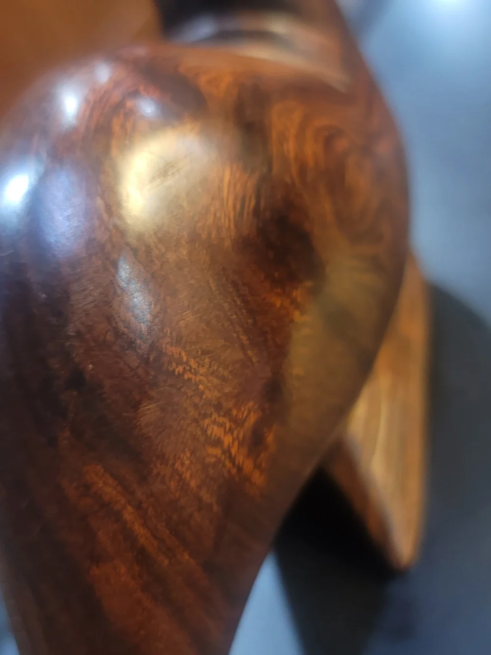 Handcarved Brown Wooden Seal Figurine Decorative Accent